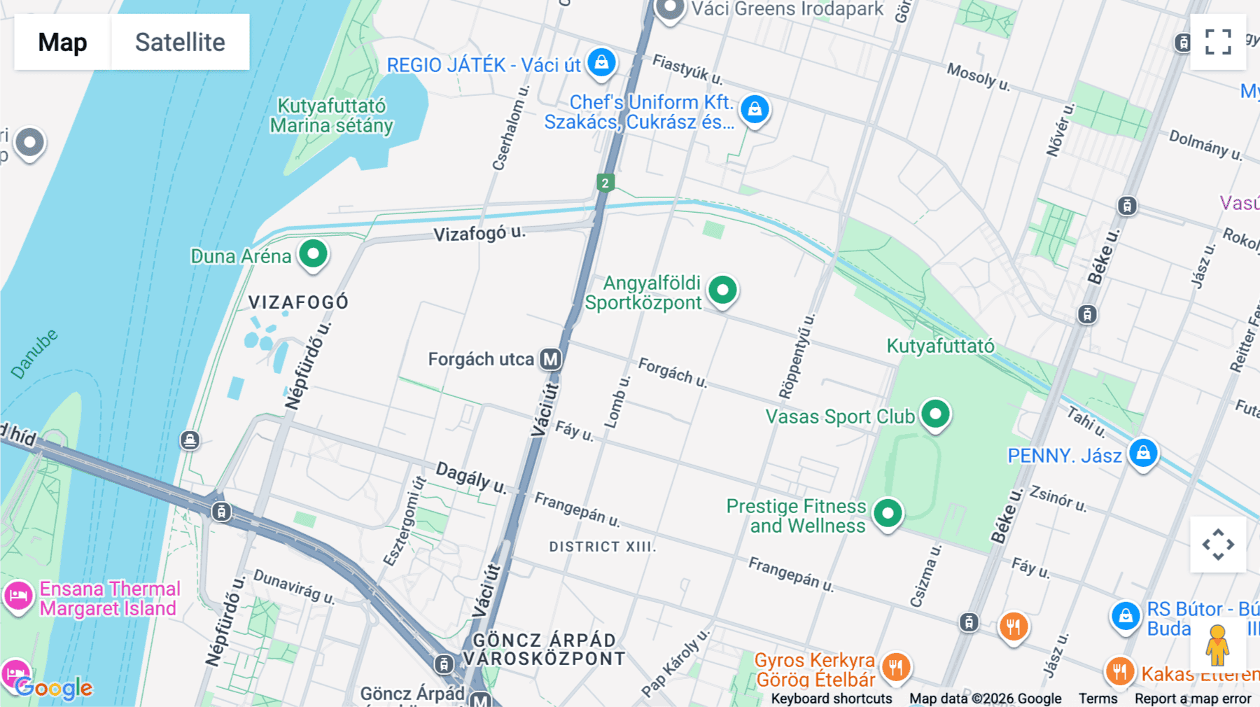 Click for interative map of Váci street 99, Balance Hall building, Budapest