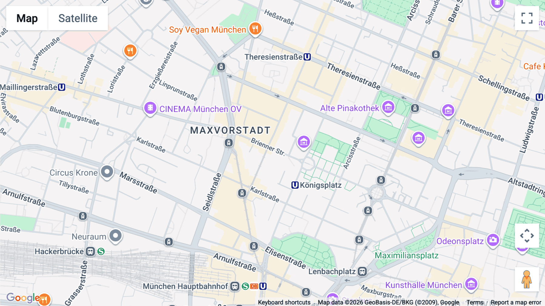 Click for interative map of München Campus Königsplatz, Brienner Strasse 45 a-d, Munich