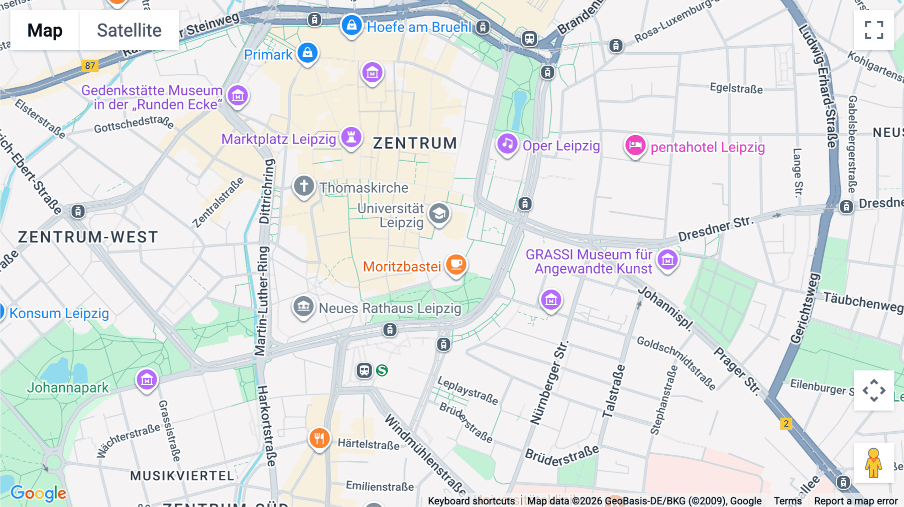 Click for interative map of City-Hochhaus Leipzig, Augustusplatz 9, Leipzig