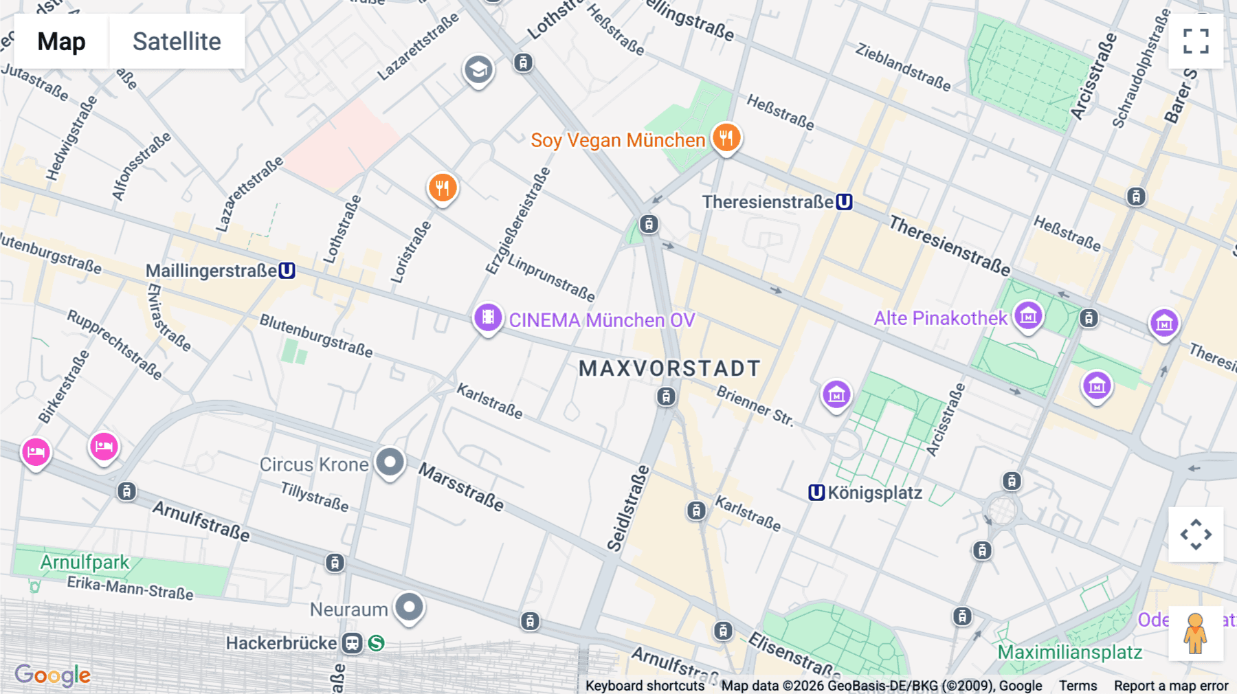 Click for interative map of Nymphenburger Strasse 4, Munich