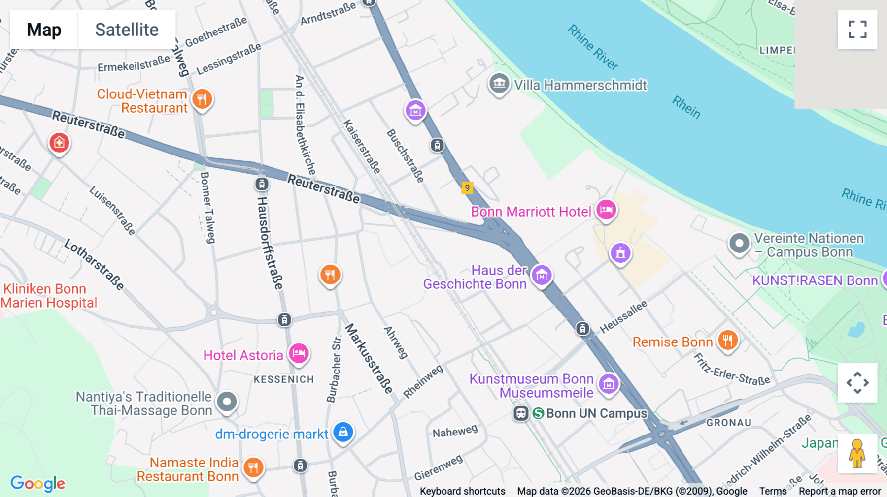Click for interative map of Bonn Neuer Kanzlerplatz, Bundeskanzlerplatz 2D, Bonn