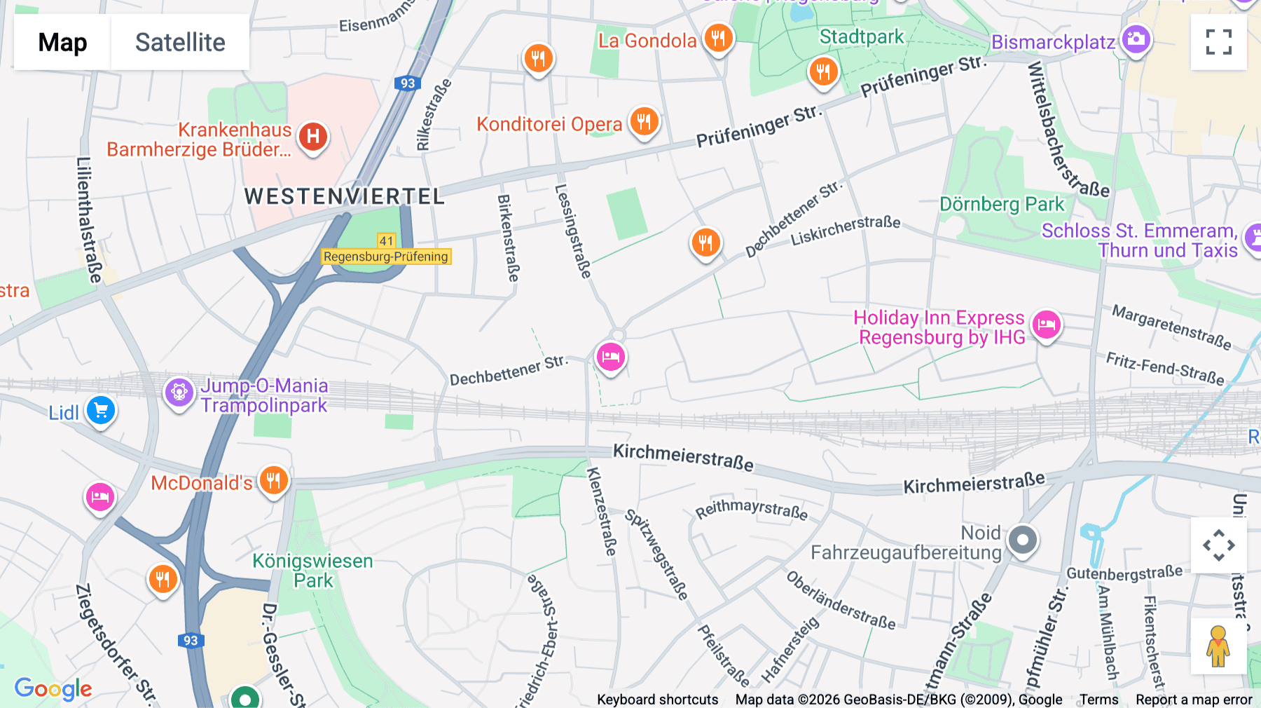 Click for interative map of Johanna-Kinkel-Strasse 1-2, Regensburg, Regensburg