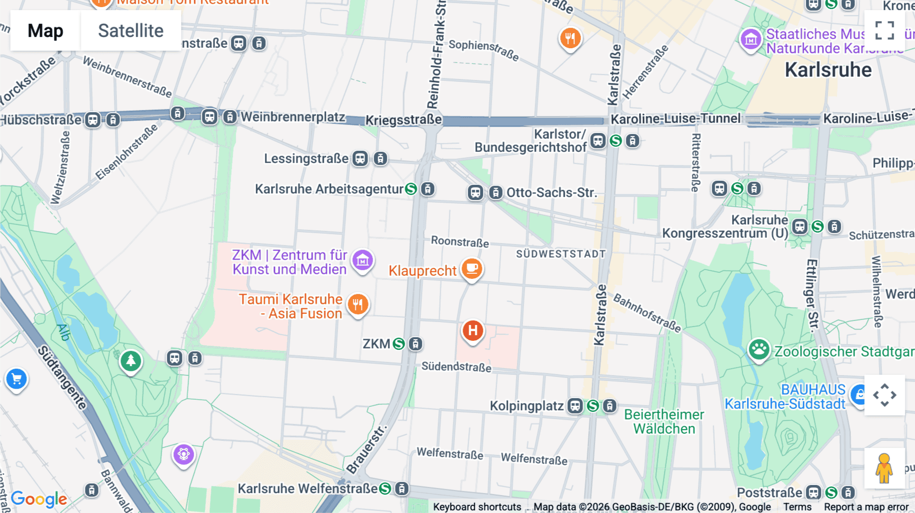 Click for interative map of Roonstraße 23a, Karlsruhe