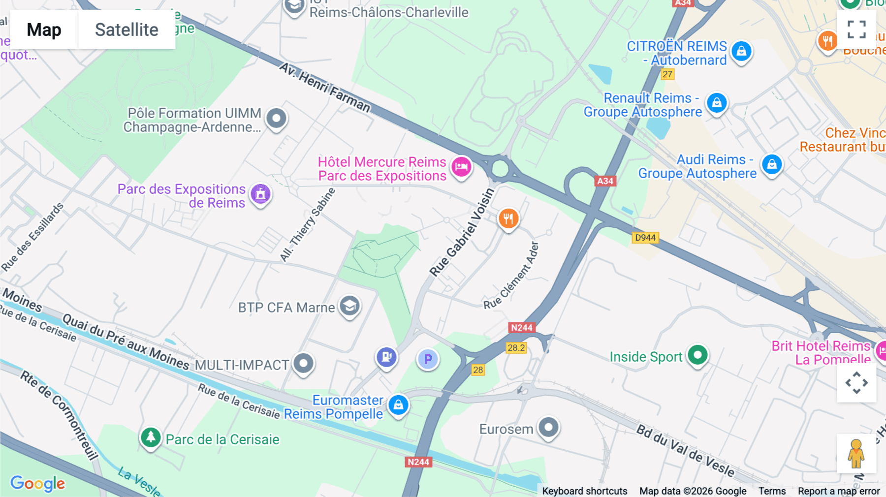 Click for interative map of 8 Bis rue Gabriel Voisin, Pôle Technologique FARMAN, Reims