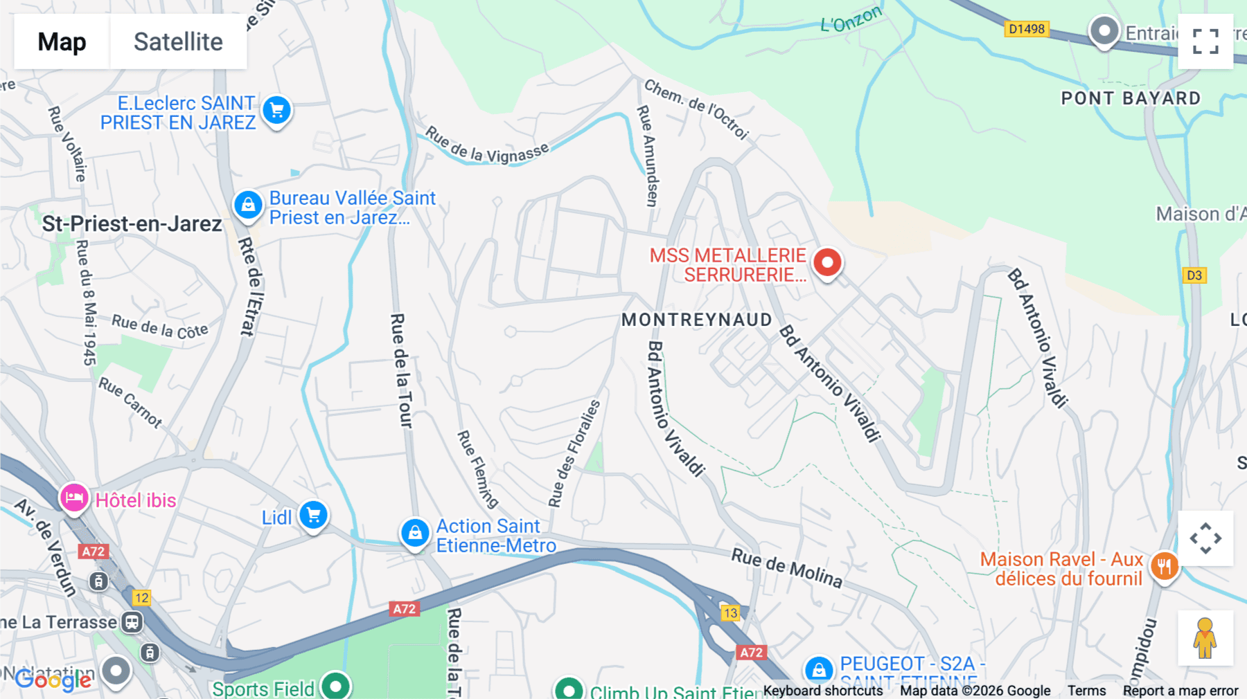Click for interative map of 2 allée Giacomo Puccini, Saint-Étienne