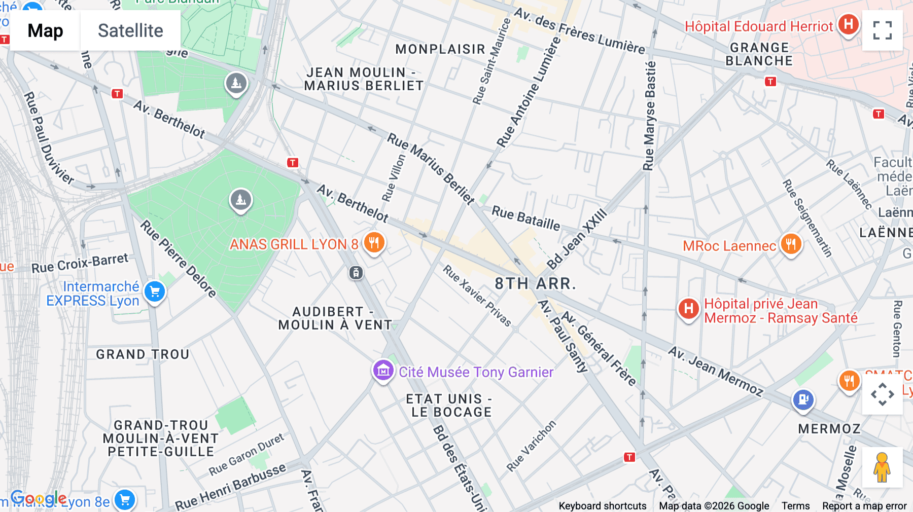 Click for interative map of 320 Avenue Berthelot, Lyon
