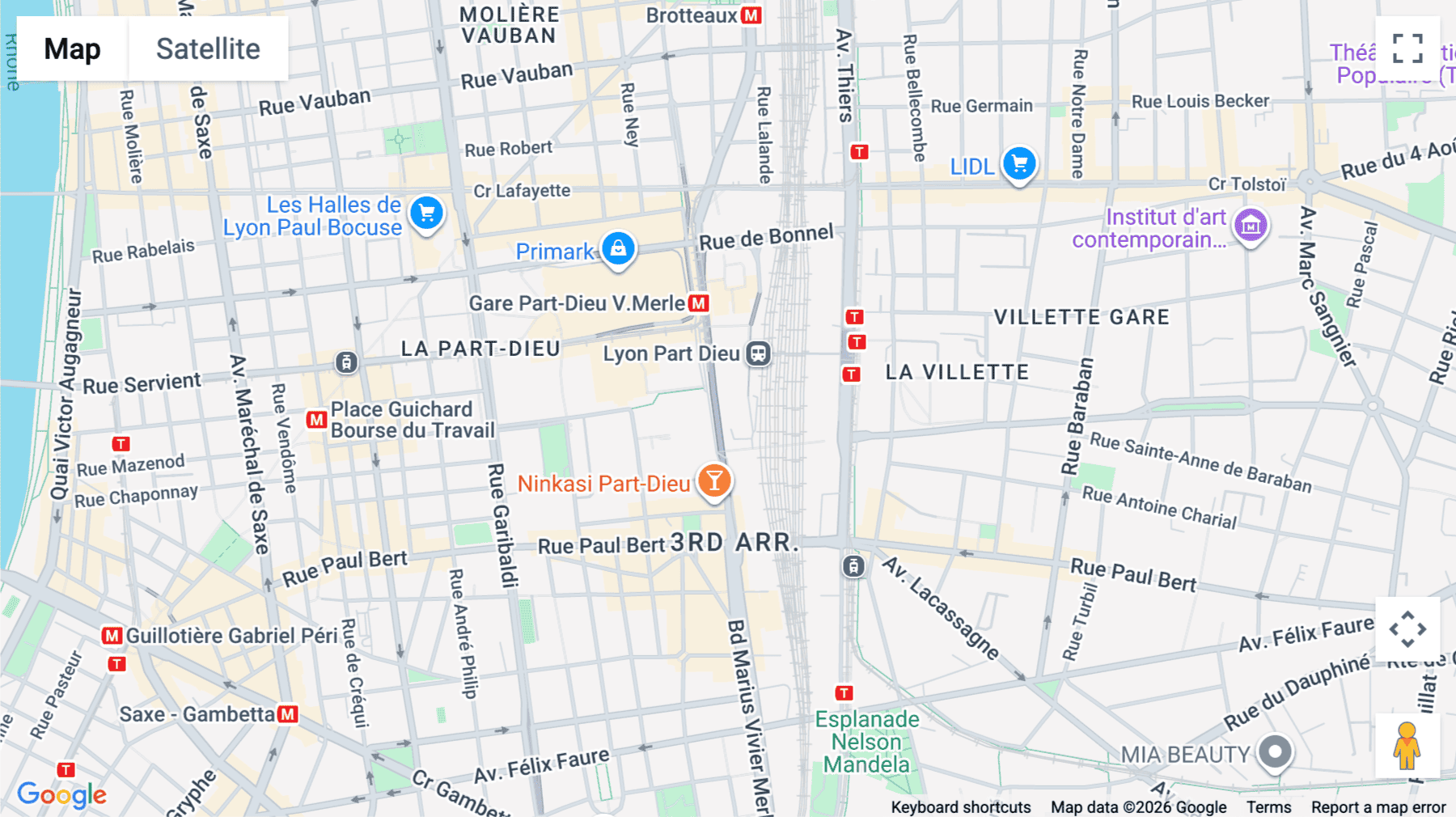 Click for interative map of 47 Boulevard Marius Vivier Merle, Lyon, France, Lyon