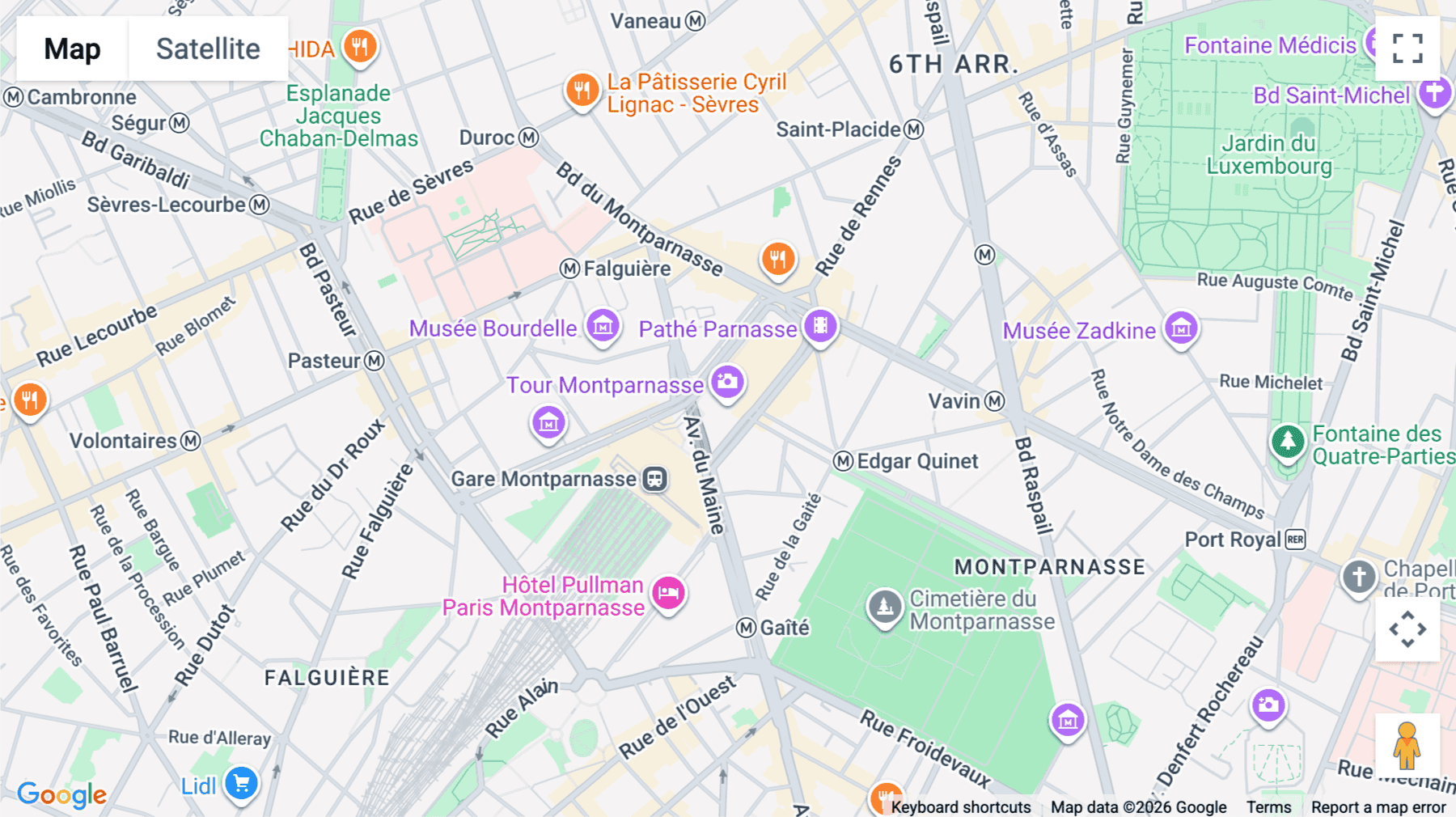 Click for interative map of Montparnasse, 33 Avenue du Maine, 51st, 52nd and 53rd Floors, Paris