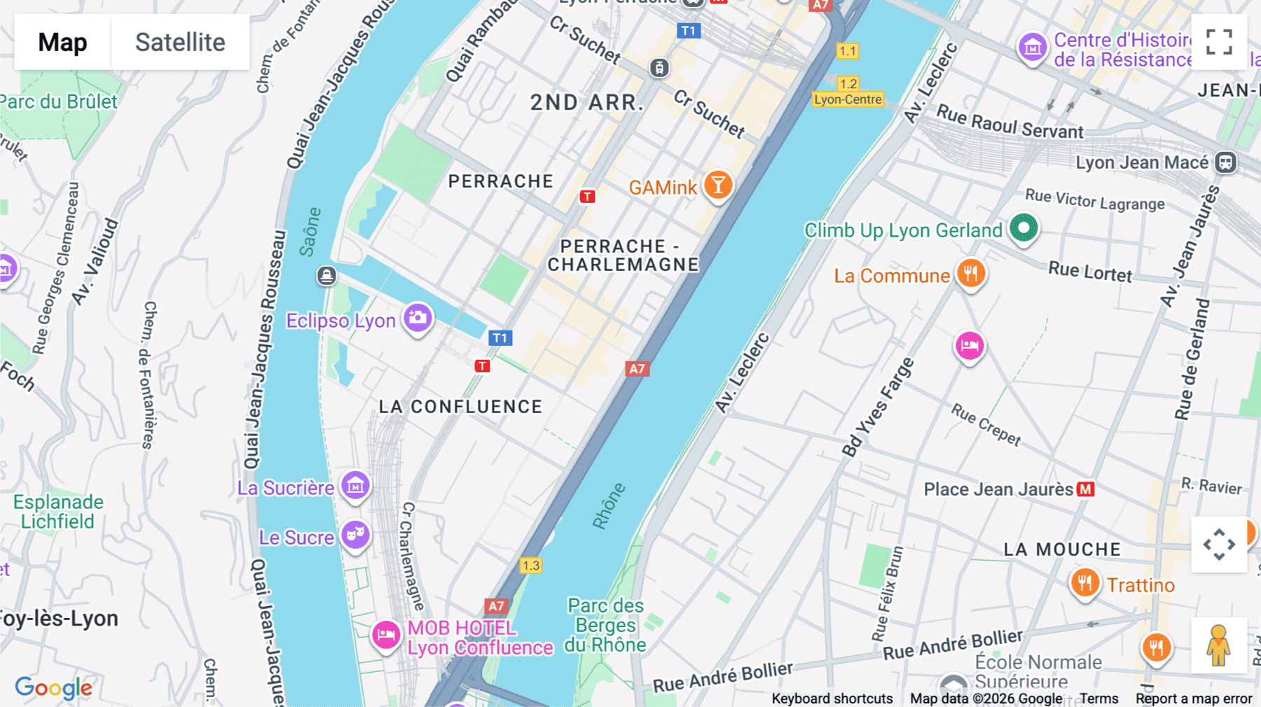 Click for interative map of 42 Quai Perrache, Immeuble Pylote, Lyon