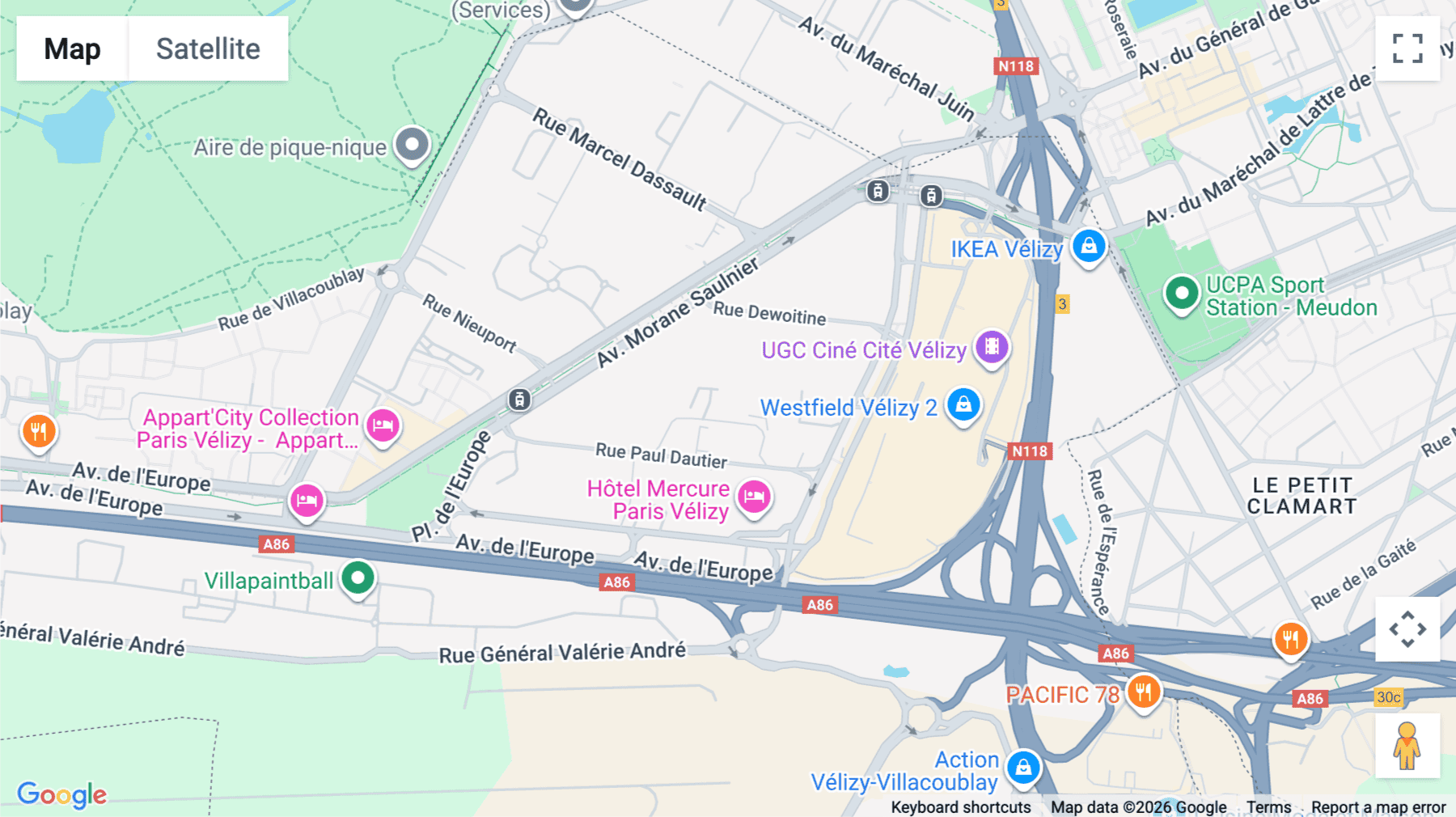 Click for interative map of 8 Rue Des Frères Caudron, Vélizy-Villacoublay