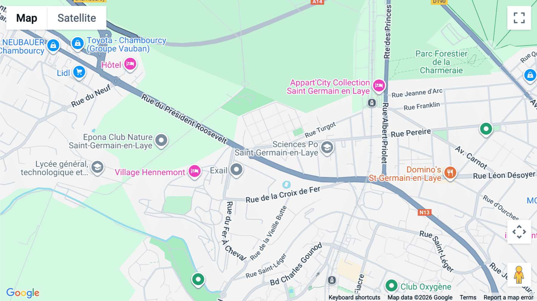 Click for interative map of 99 rue Pereire, Saint-Germain-en-Laye