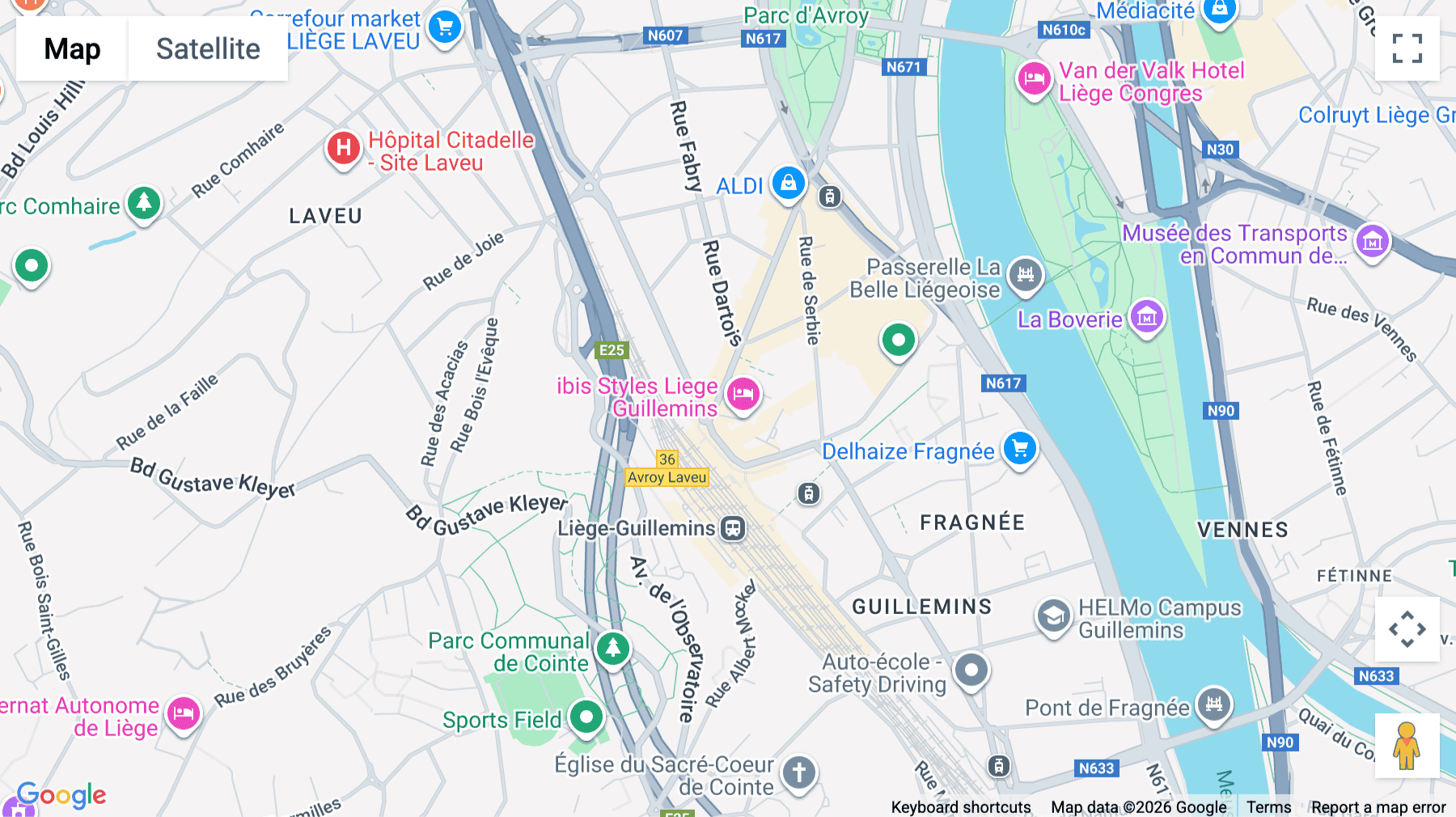 Click for interative map of Rue des Guillemins 139, Liege