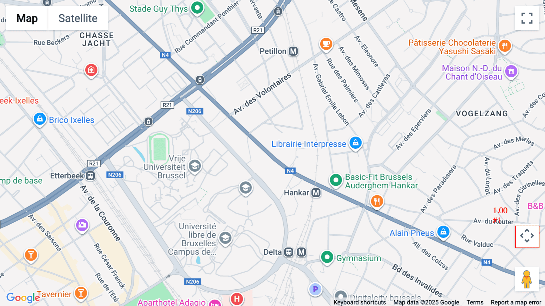 Click for interative map of Chaussée de Wavre 1110, Brussels