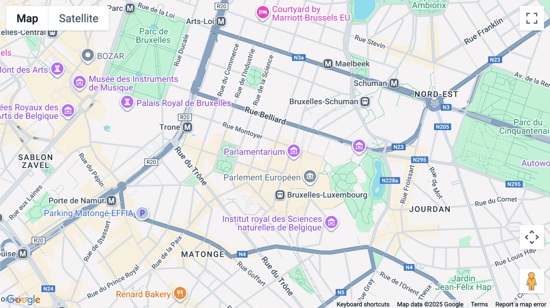 Click for interative map of Rue d'Arlon 25, Brussels