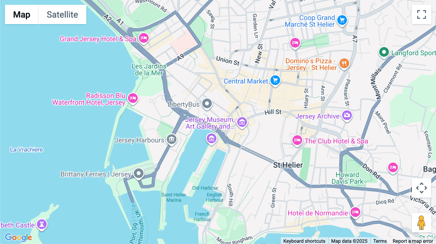 Click for interative map of Floor One, Liberation Station, Esplanade, St Helier