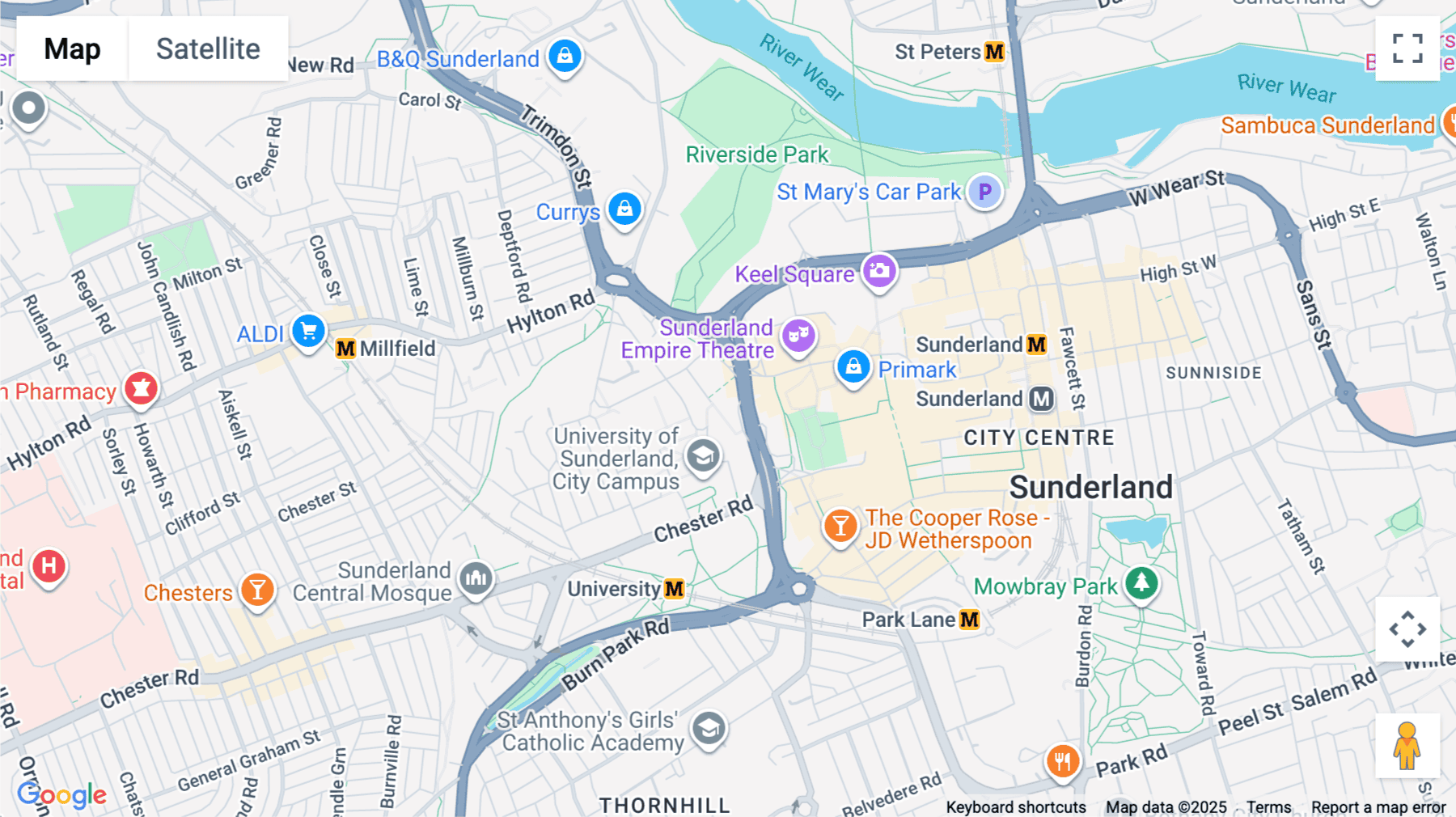Click for interative map of Hope Street Xchange, 1-3, Hind Street, Sunderland