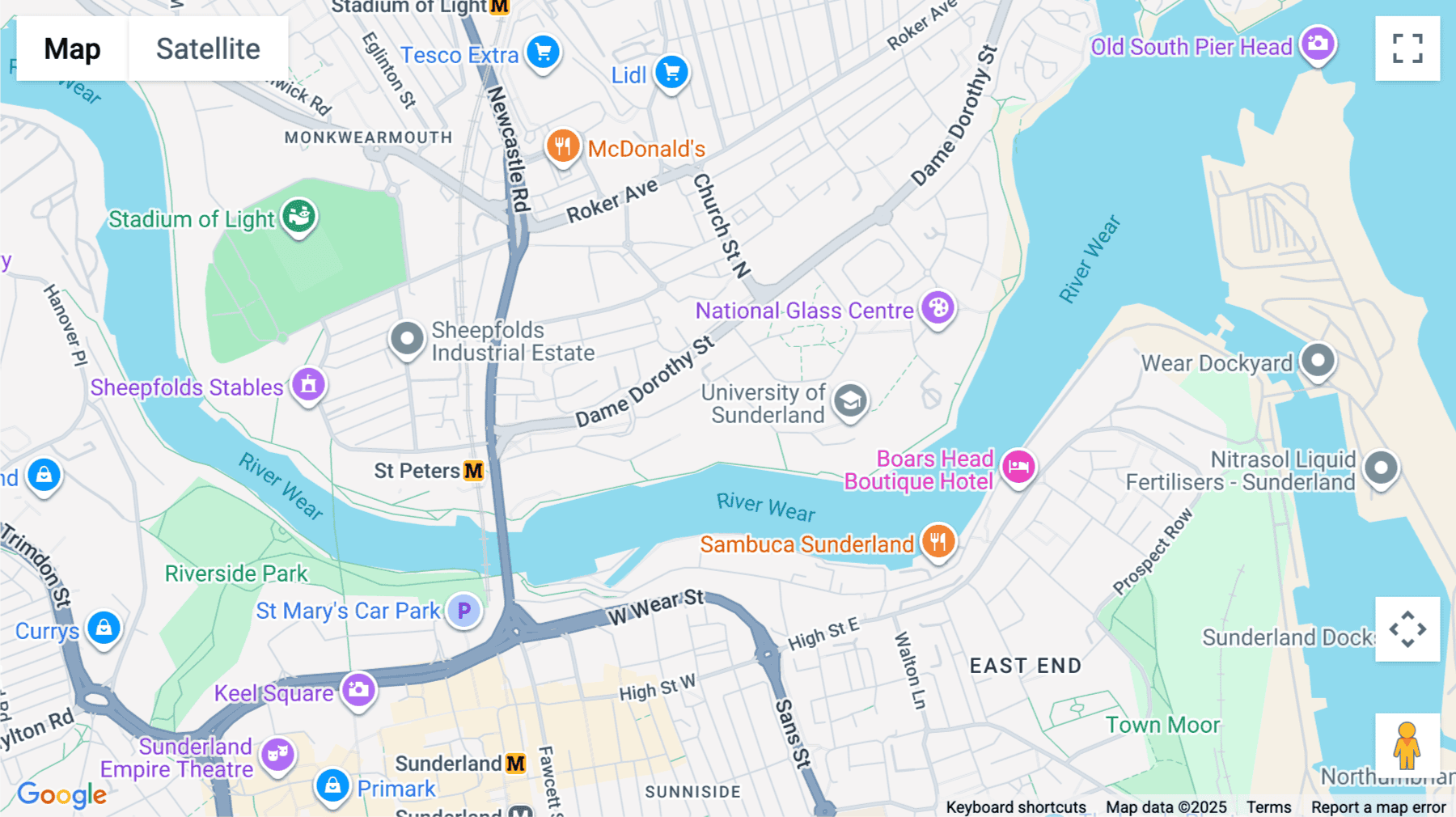 Click for interative map of St Peter's Gate, Charles Street, Sunderland