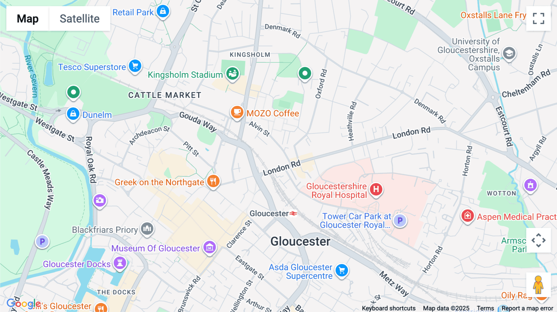 Click for interative map of 1 Alvin Street, Gloucester