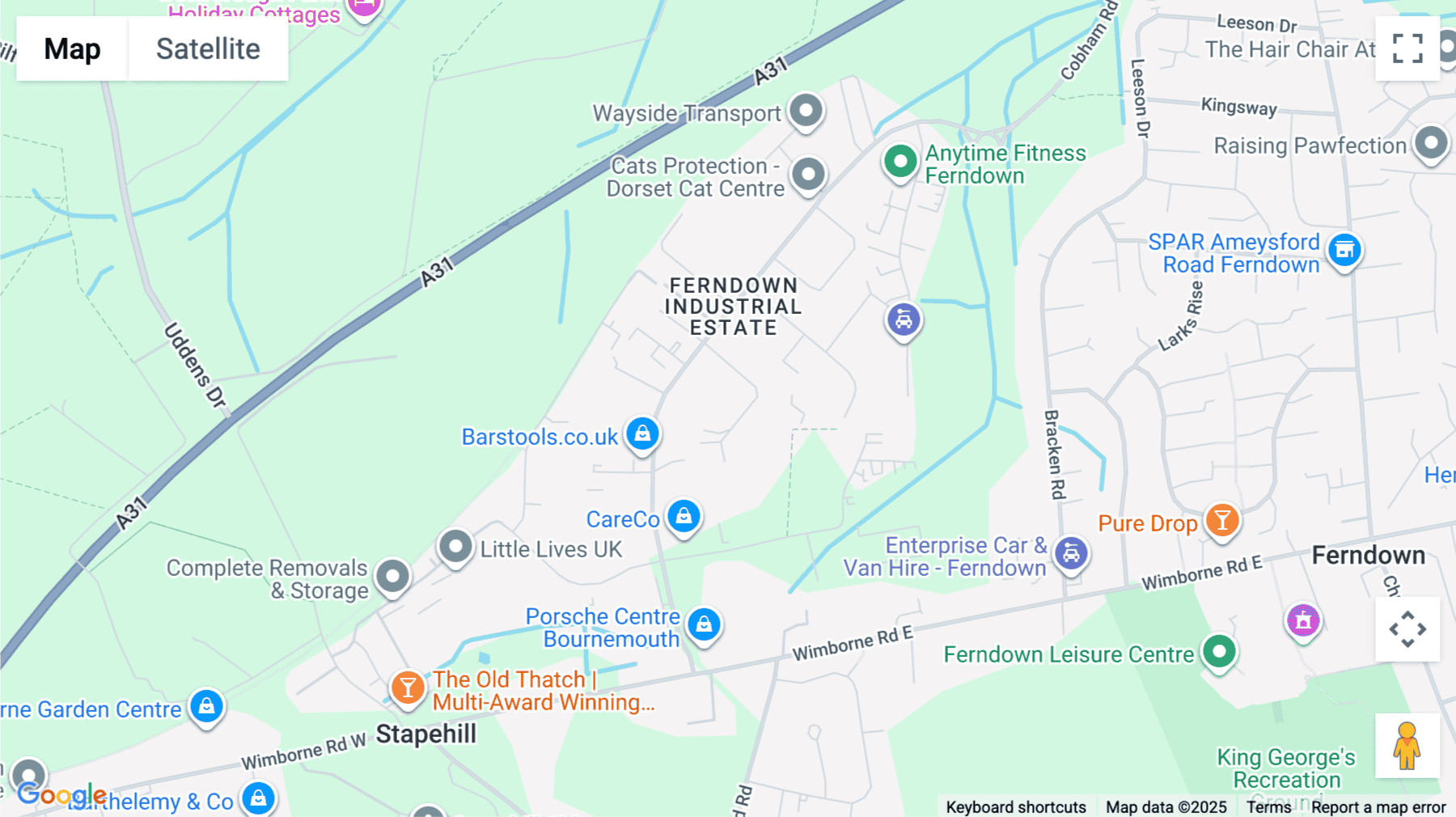 Click for interative map of 10 Whittle Road, Wimborne Minster