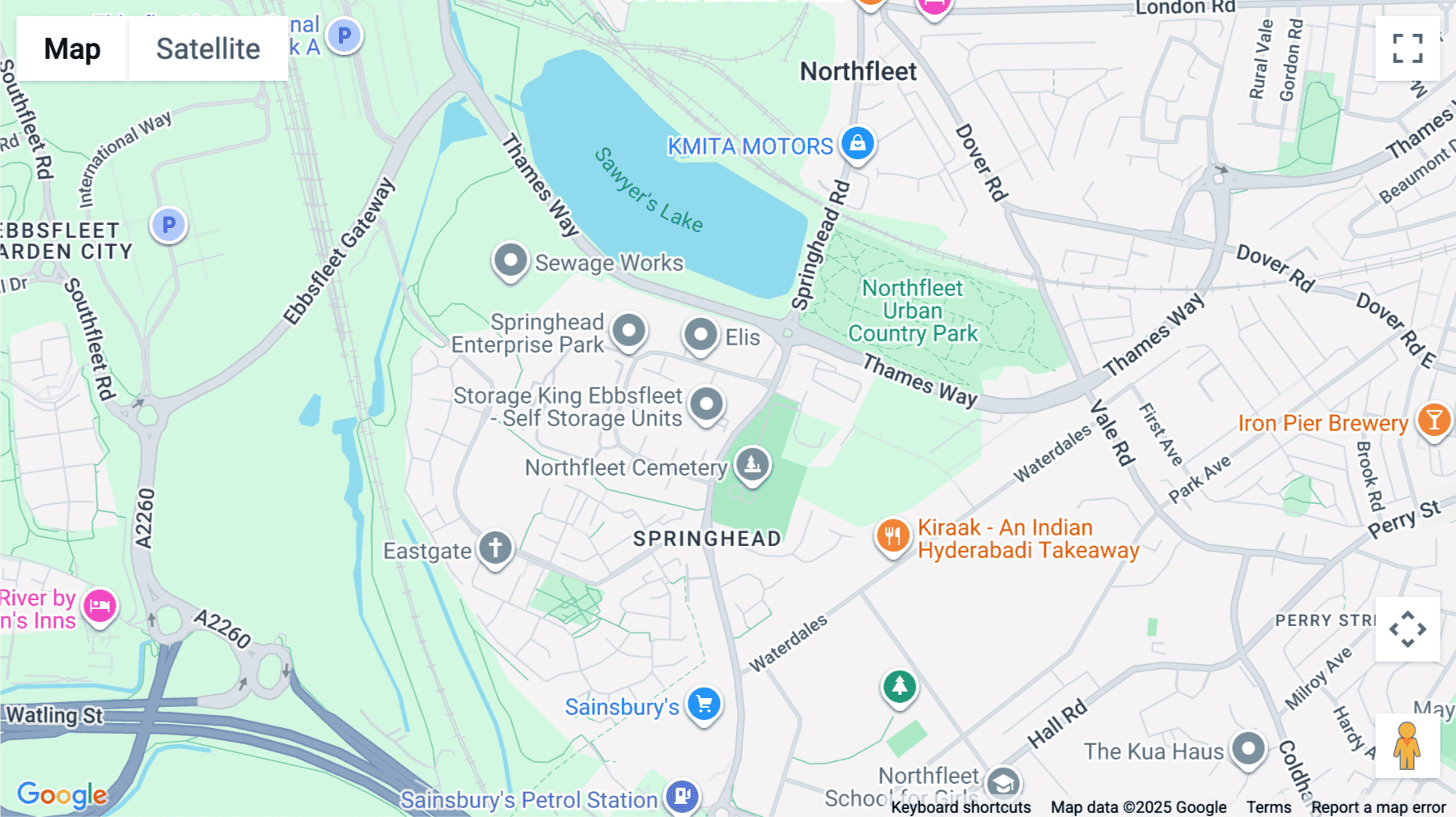 Click for interative map of Springhead Enterprise Park, Springhead Road, Fleet House, Gravesend, Northfleet