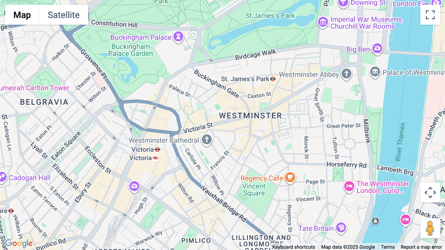 Click for interative map of 123 Victoria Street, London