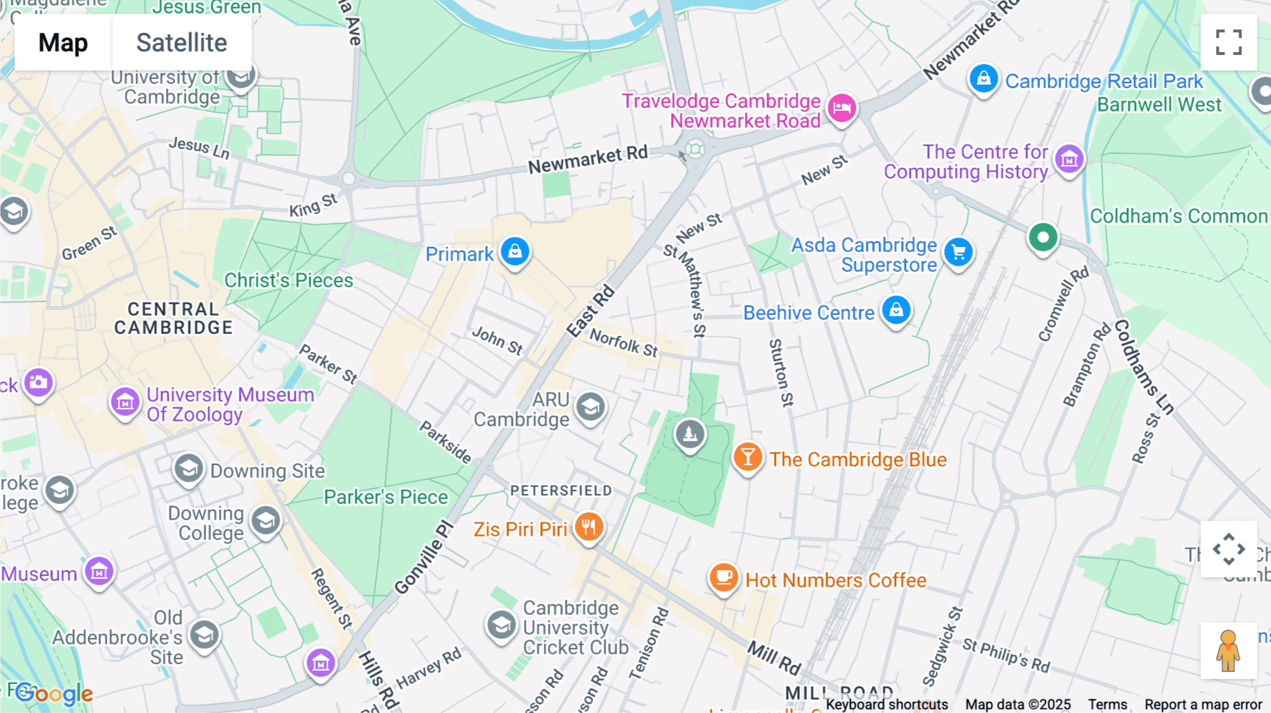 Click for interative map of 47 Norfolk Street, Cambridge