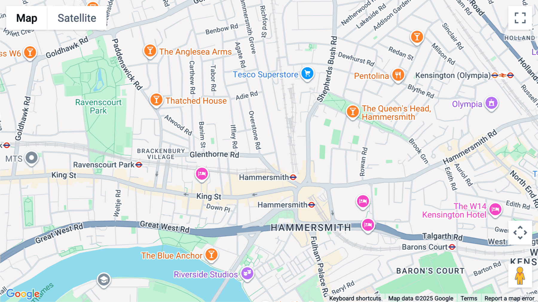 Click for interative map of 22-24 Glenthorne Road, Glen House, 2nd and 4th Floor, London