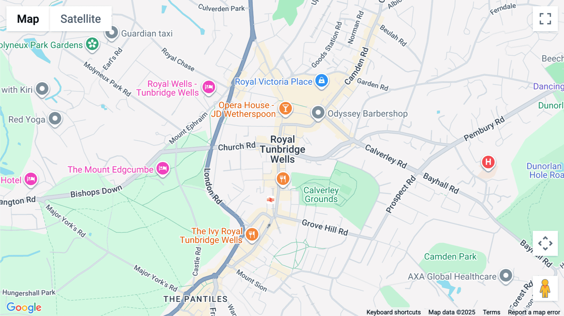 Click for interative map of 74-76 Mount Pleasant Road, Tunbridge Wells