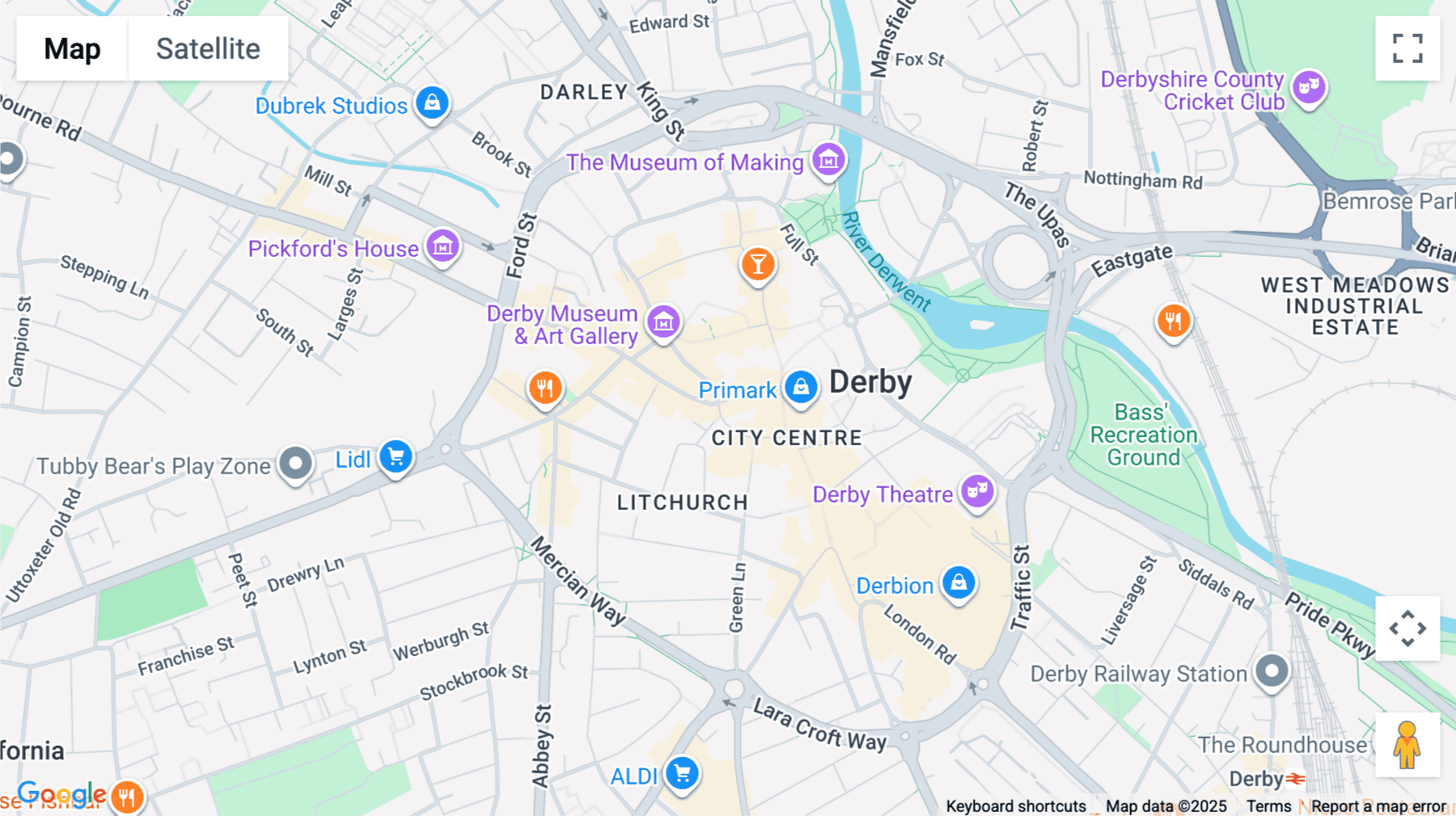 Click for interative map of The Old Post Office, Victoria Street, Derby