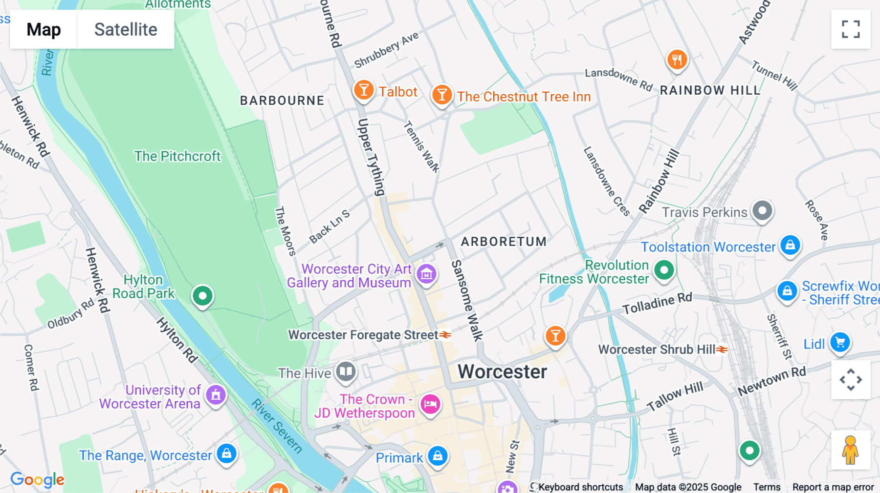Click for interative map of County House, St Mary’s Street, Worcester