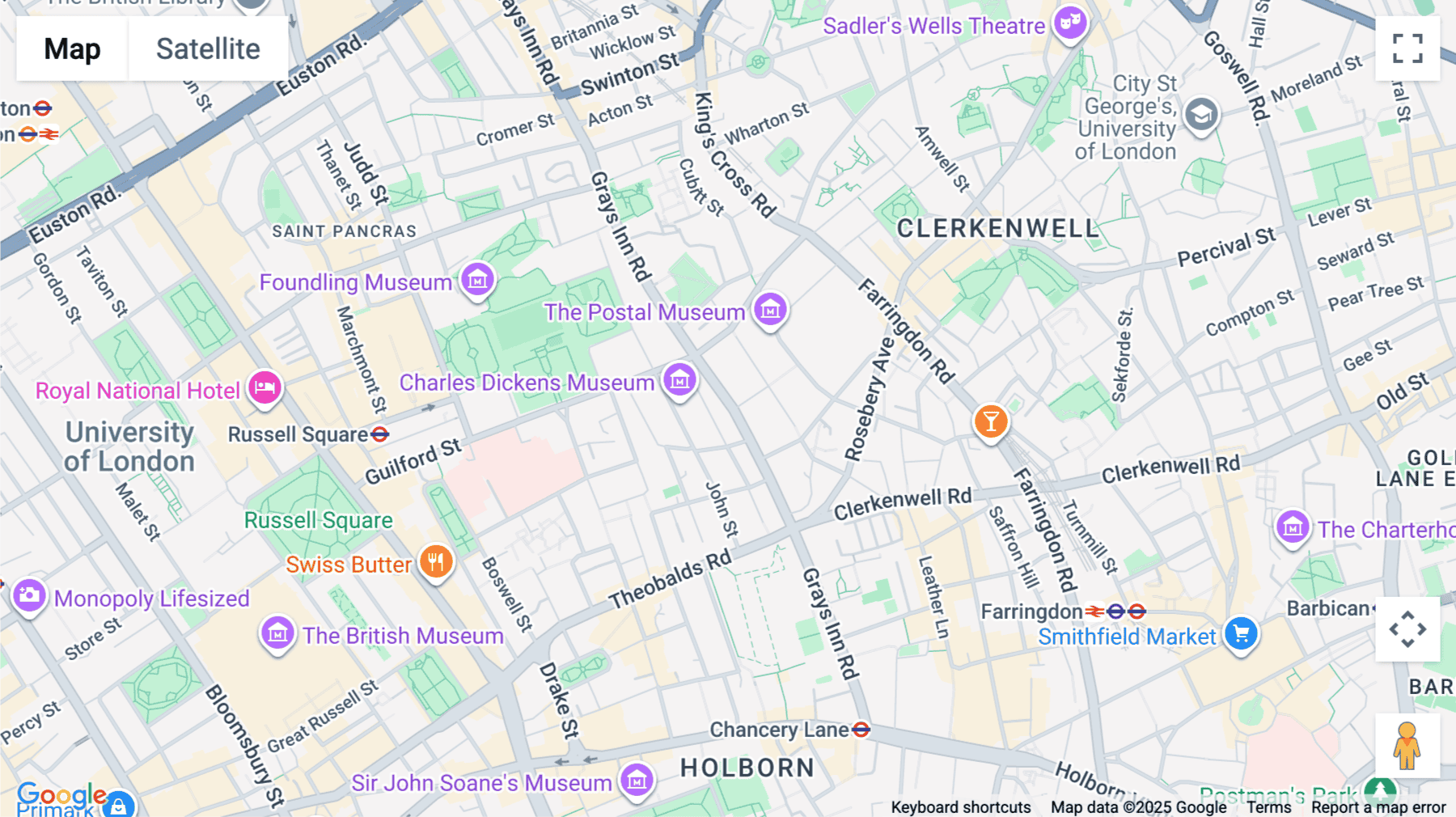 Click for interative map of 107 Grays Inn Road, London