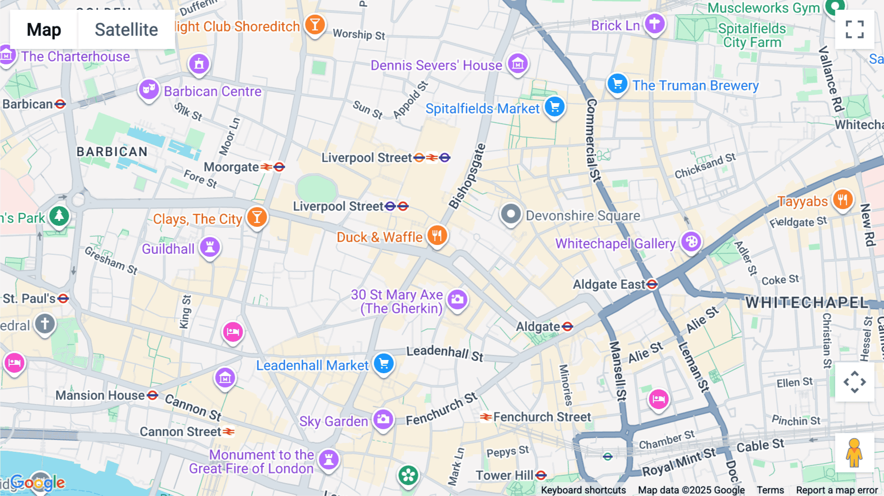 Click for interative map of 110 Bishopsgate, London