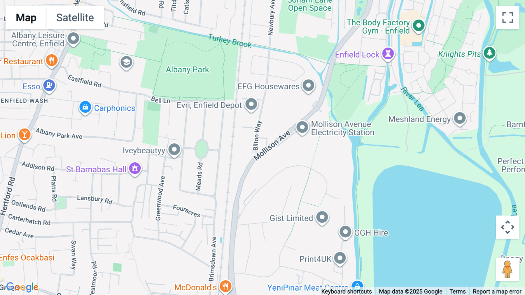Click for interative map of 25 Mollison Avenue, Enfield