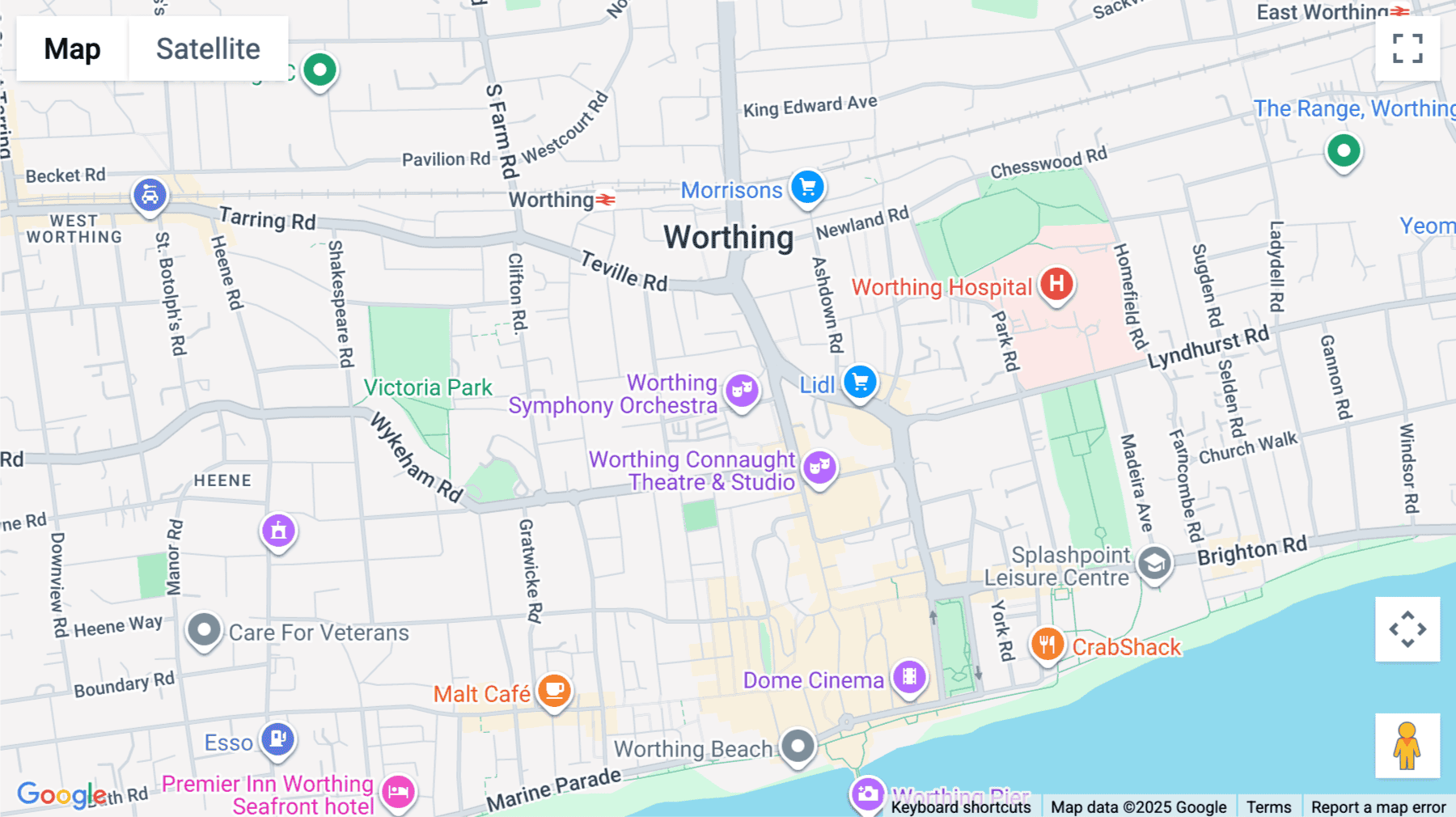 Click for interative map of The Creative & Digital Hub, Stoke Abbott Road, Worthing
