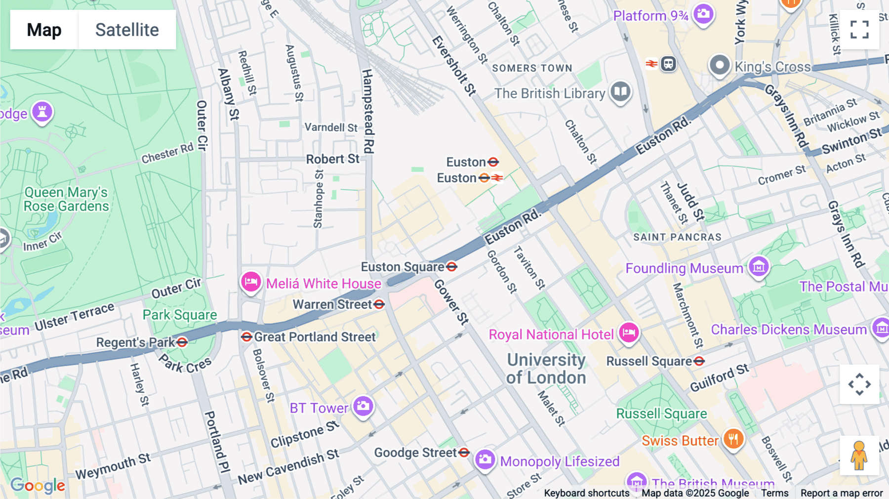 Click for interative map of 210 Euston Road, Kings Cross, London