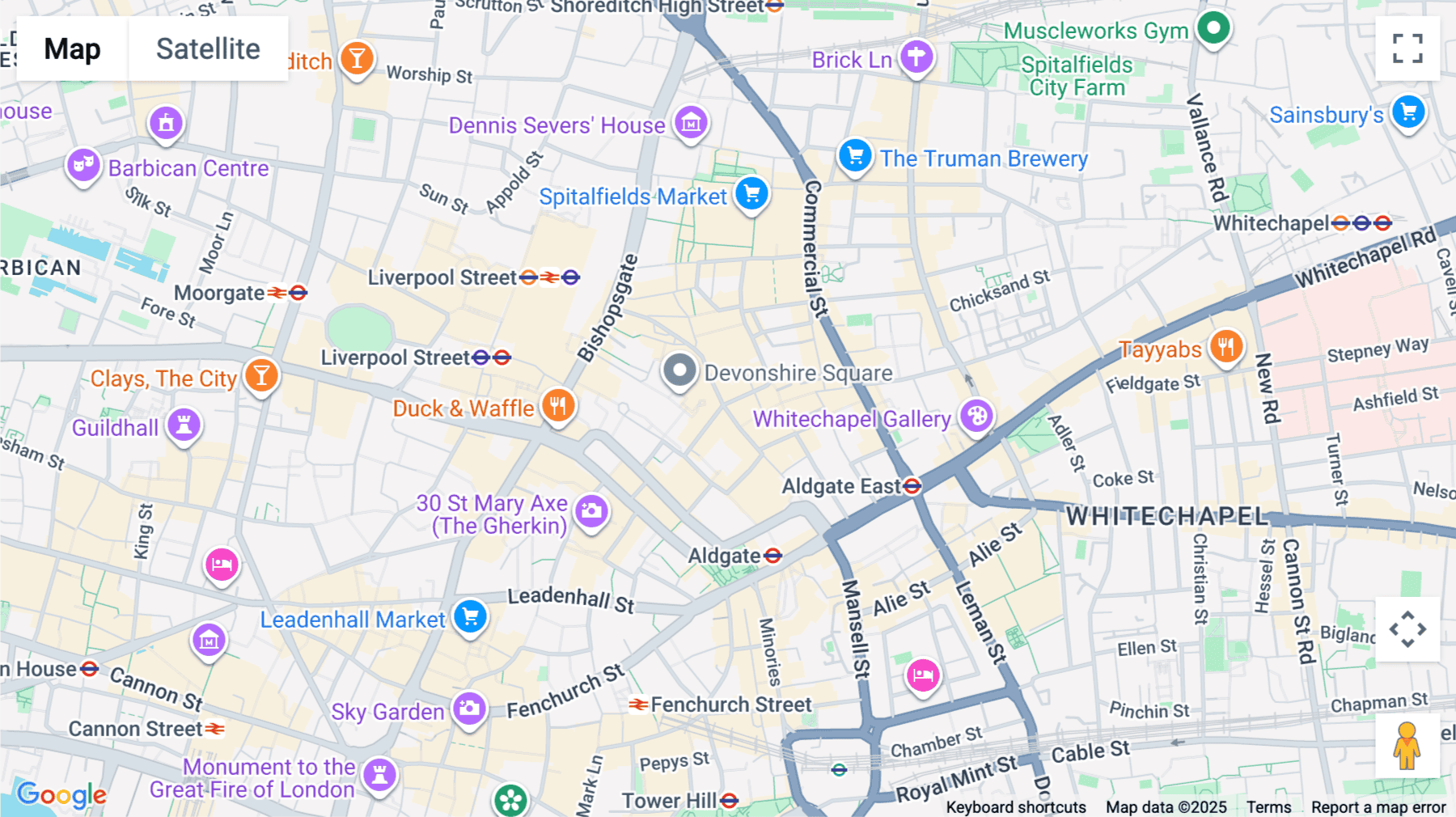 Click for interative map of 80 Middlesex St, London