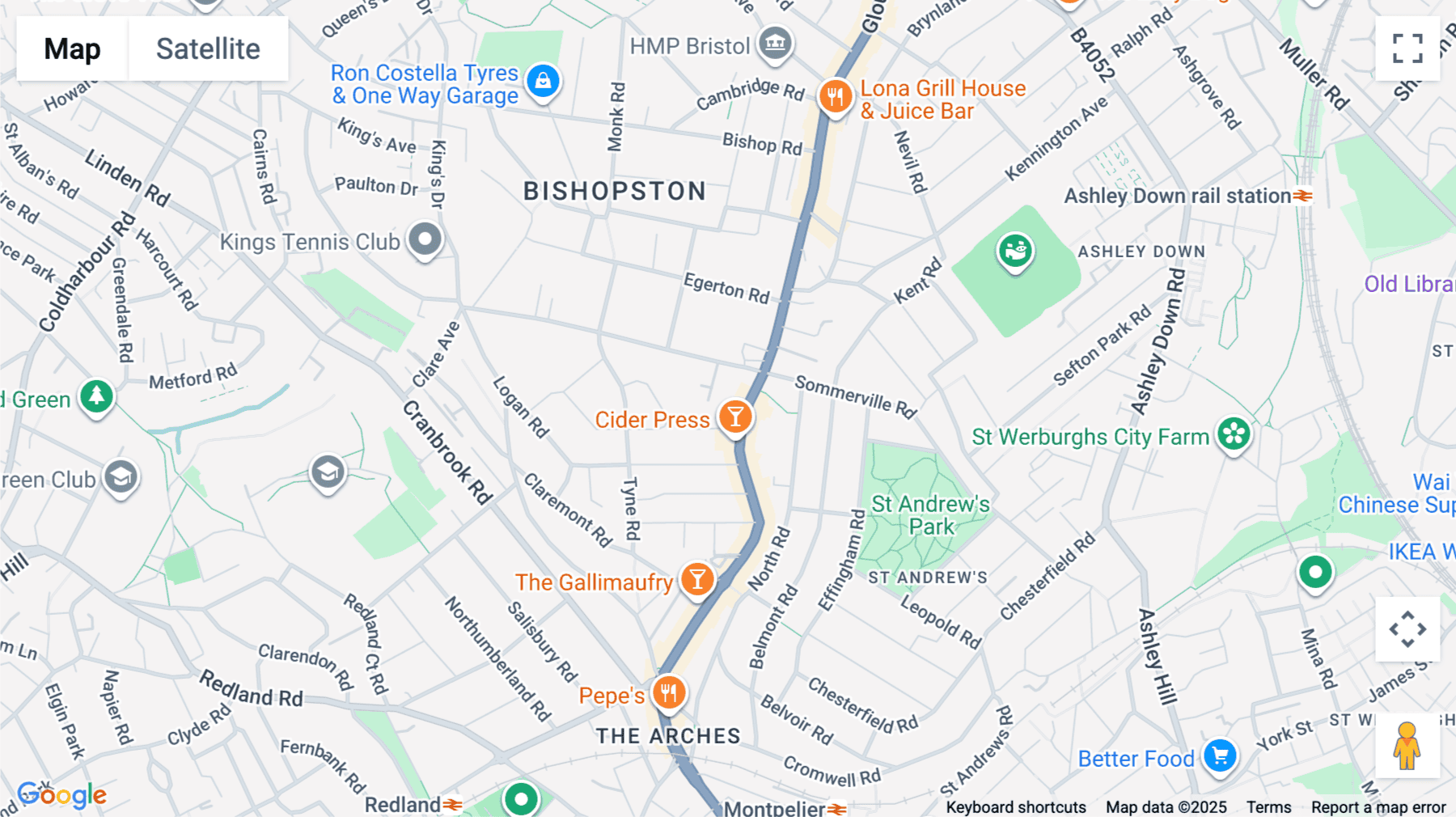 Click for interative map of 98, Bristol North Baths, Gloucester Road, Bristol