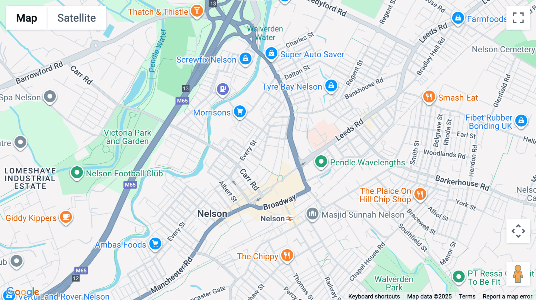Click for interative map of Nelson Business Centre, Cross Street, Nelson