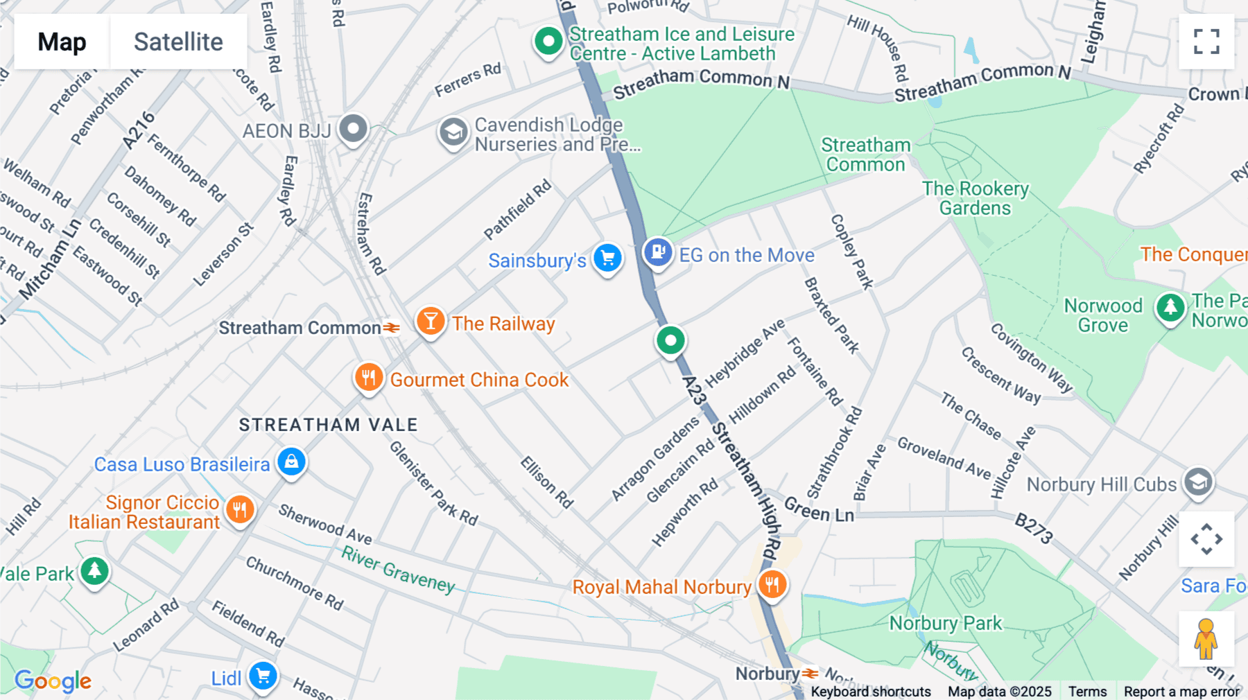 Click for interative map of 1A Kempshott Road, Streatham, London