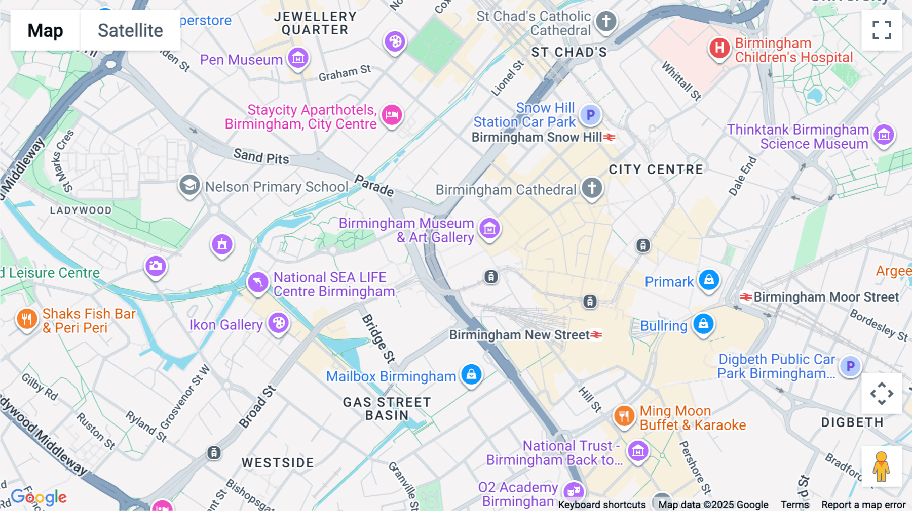 Click for interative map of 2 Chamberlain Square, Birmingham