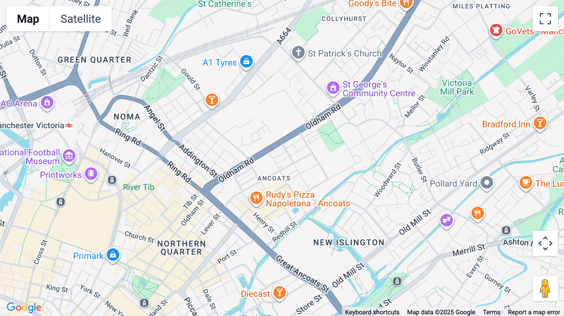 Click for interative map of One Silk Street, Manchester
