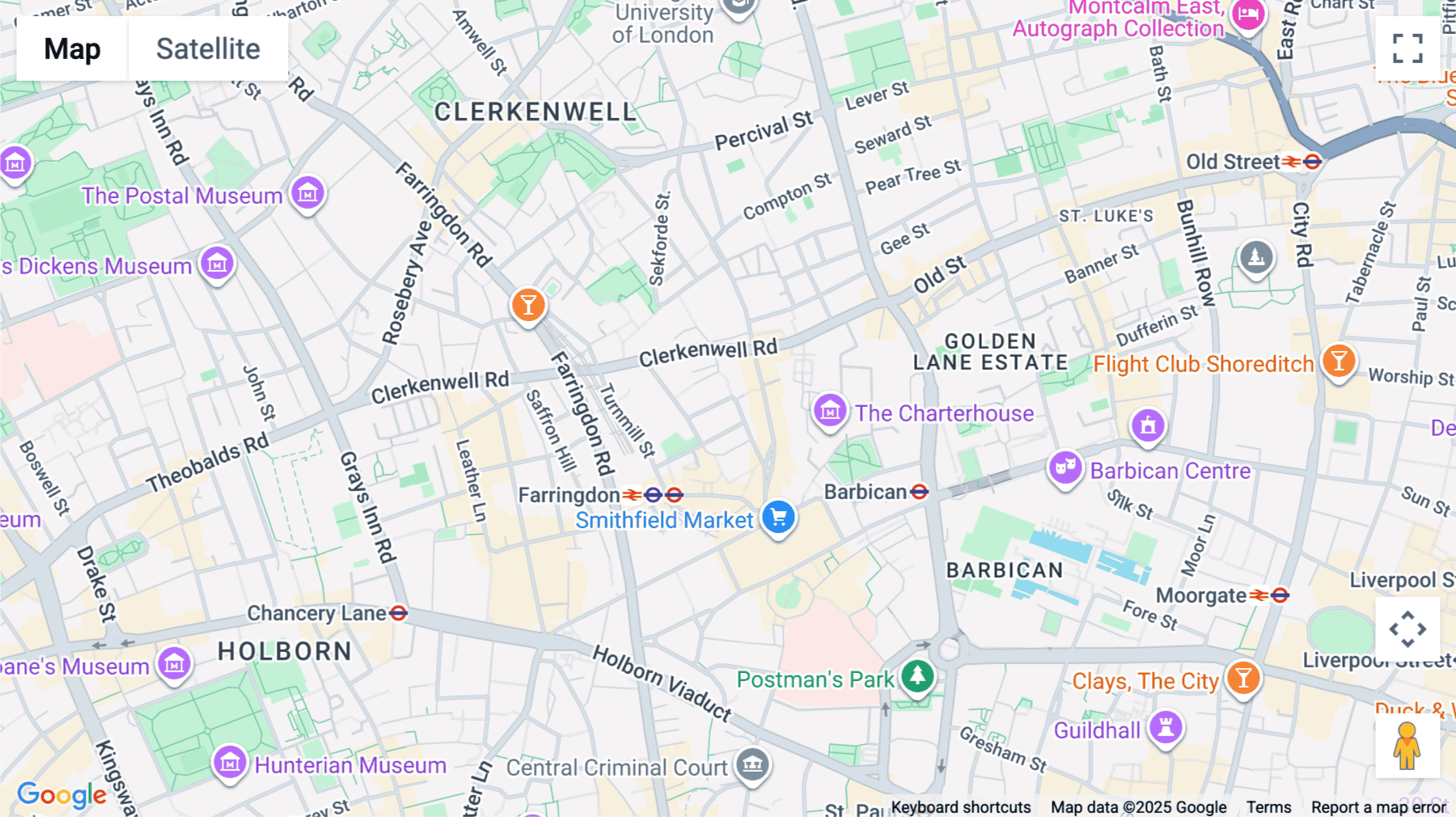 Click for interative map of 16 Saint John's Lane, London