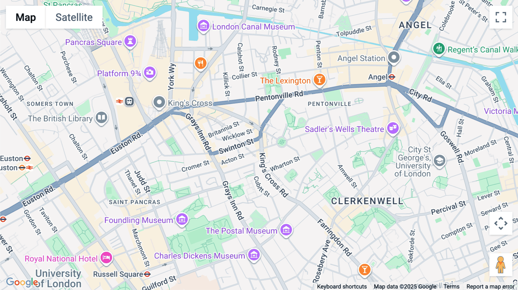 Click for interative map of 121 Kings Cross Road, London