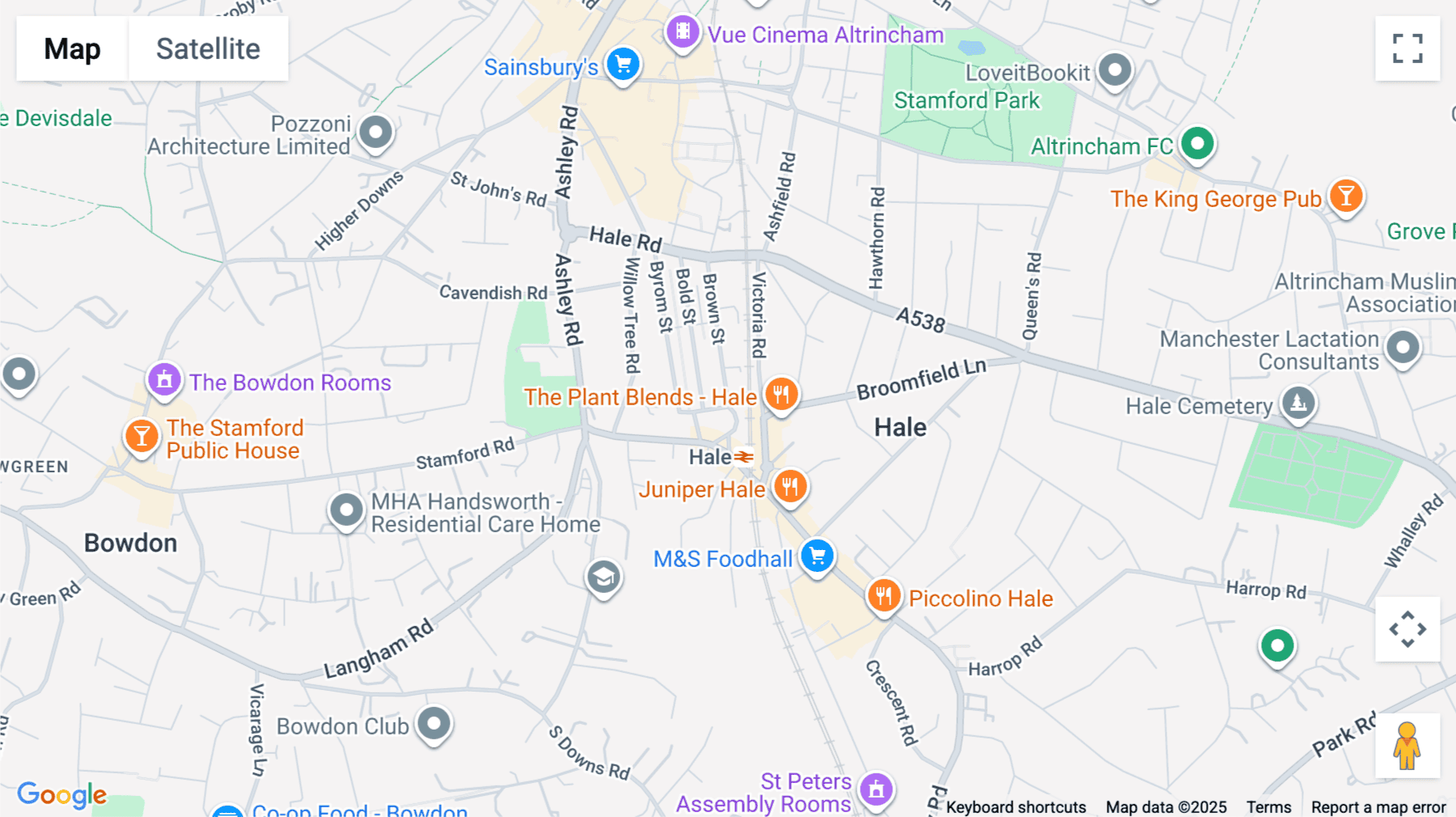 Click for interative map of Bath Street, Hale, Altrincham