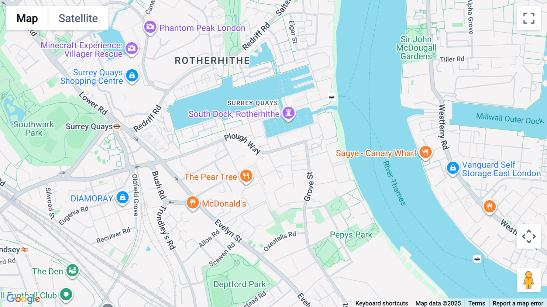 Click for interative map of Quinton Court, Plough Way, London