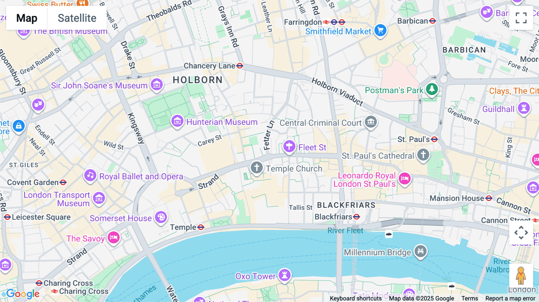 Click for interative map of 1 Fetter Lane, London