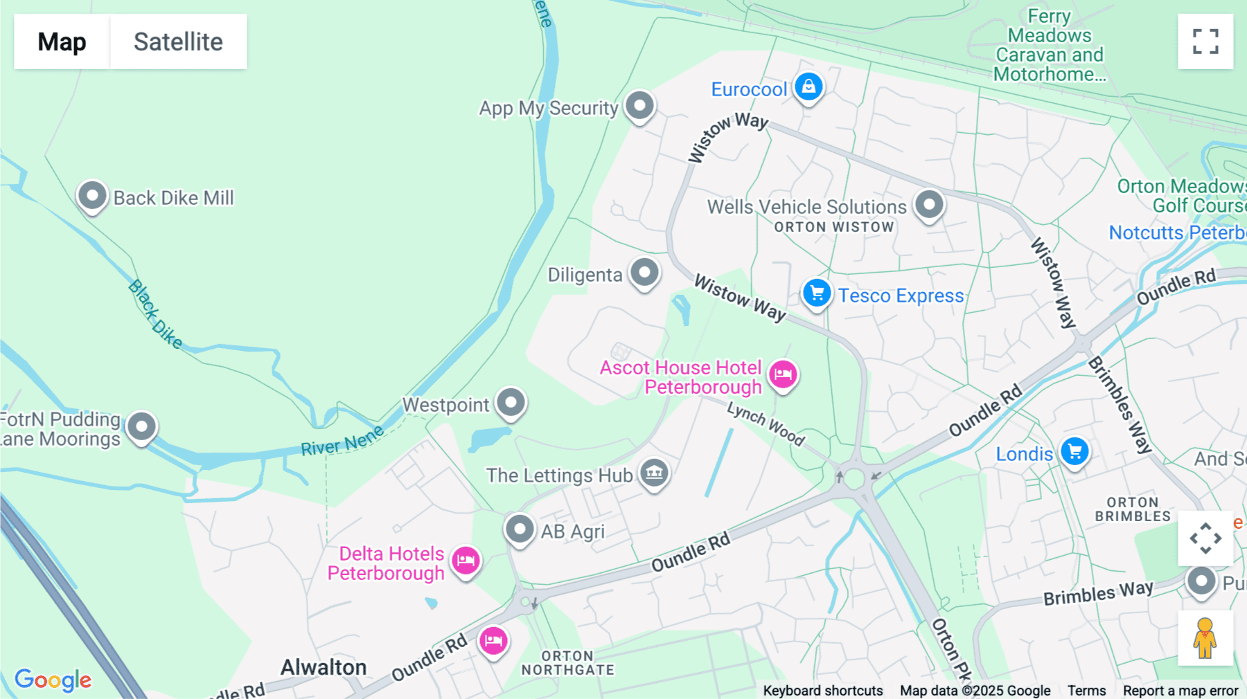 Click for interative map of Lynch Wood Park, Peterborough
