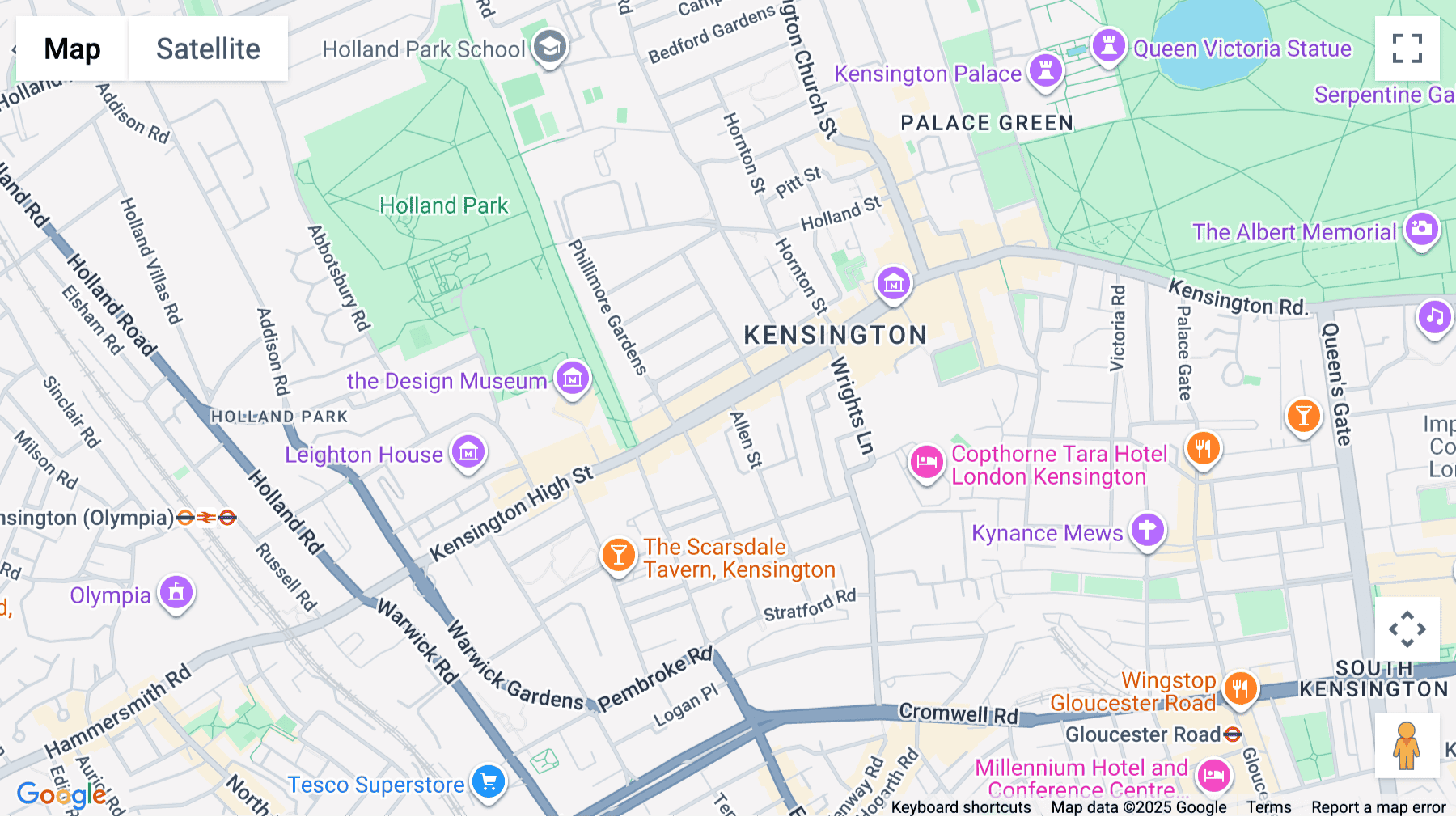 Click for interative map of 197 Kensington High Street, 1st Floor, London