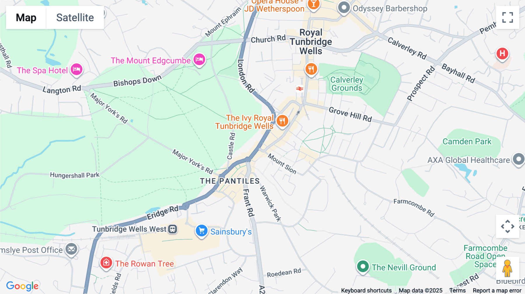 Click for interative map of 8a London Road, Tunbridge Wells