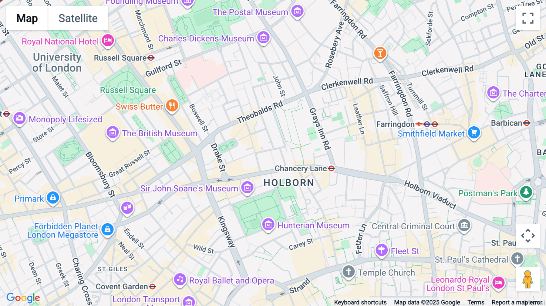Click for interative map of 46 Bedford Row, London